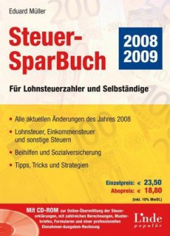 Cover Steuer-SparBuch 2008/2009 (f. Österreich), m. CD-ROM