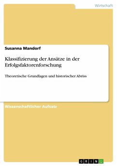 Klassifizierung der Ansätze in der Erfolgsfaktorenforschung - Mandorf, Susanna