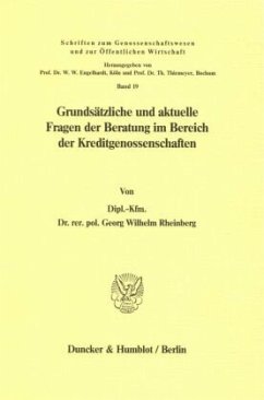 Cover Grundsätzliche und aktuelle Fragen der Beratung im Bereich der Kreditgenossenschaften.