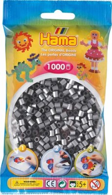 Hama 207-62 - Perlen silber, 1000 Stück