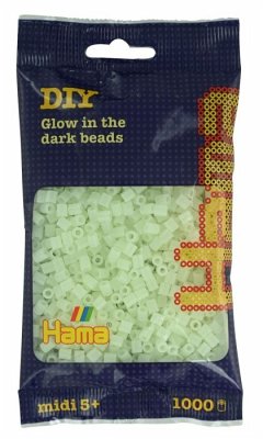 Hama 207-55 - Perlen leuchtfarben/grün, Leuchtperlen, 1000 Stück