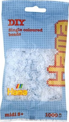 Hama 207-19 - Perlen transparent weiß, 1000 Stück