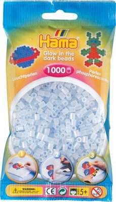 Hama 207-57 - Perlen leuchtfarben/blau, Leuchtperlen, 1000 Stück