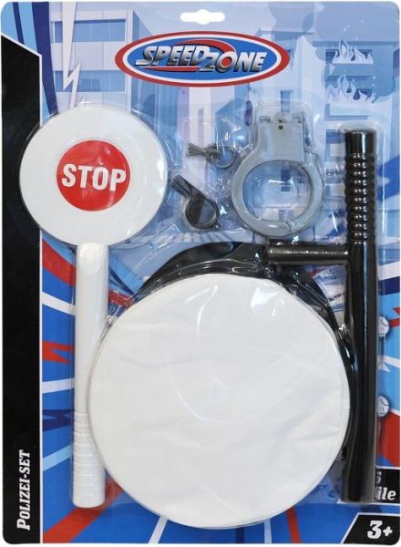 Polizei-Spielset 5-teilig Spielzeug Trillerpfeife Handschellen Mütze Verkleidung 