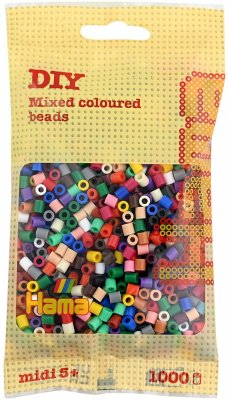 Cover Hama 207-67 - DIY Bügelperlen Midi 5+, ca. 1000 Stück, Mix 67 Vollton Mix