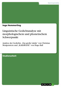 Linguistische Gedichtanalyse mit morphologischem und phonetischem Schwerpunkt - Hemmerling, Inga