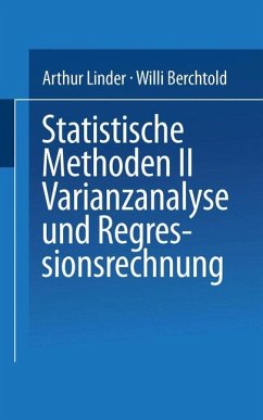 Statistische Methoden II Varianzanalyse und Regressionsrechnung - Linder;BERCHTOLD