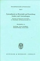 Systemtheorie in Wirtschaft und Verwaltung. - Baetge, Jörg / Brachthäuser, Norbert / Hömberg, Reinhold / Jirasek, Johann (Hgg.)