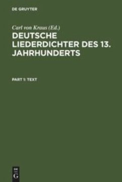 Deutsche Liederdichter des 13. Jahrhunderts