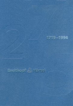 Cover Breitkopf & Härtel 1719 - 1994 Festbroschüre anläßlich des 275jährigen Bestehens