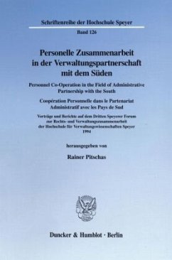 Cover Personelle Zusammenarbeit in der Verwaltungspartnerschaft mit dem Süden / Personnel Co-Operation in the Field of Administrative Partnership with the South / Coopération Personnelle dans le Partenariat Administratif avec les Pays de Sud.