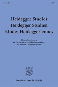 Heidegger Studies / Heidegger Studien / Etudes Heideggeriennes. - Emad, Parvis / Herrmann, Friedrich-Wilhelm von / Maly, Kenneth / David, Pascal / Coriando, Paola-Ludovika / Schüßler, Ingeborg (Hrsg.)