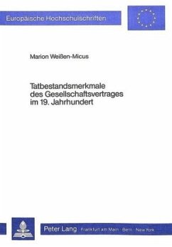 Cover Tatbestandsmerkmale des Gesellschaftsvertrages im 19. Jahrhundert