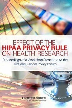 Effect of the Hipaa Privacy Rule on Health Research - Institute Of Medicine; National Cancer Policy Forum