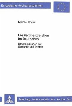Die Pertinenzrelation im Deutschen - Hocke, Michael