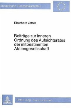 Cover Beiträge zur inneren Ordnung des Aufsichtsrates der mitbestimmten Aktiengesellschaft