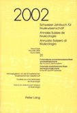 Schweizer Jahrbuch für Musikwissenschaft- Annales Suisses de Musicologie- Annuario Svizzero di Musicologia