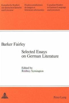 Barker Fairley: Selected Essays on German Literature