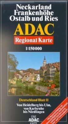 ADAC Karte Neckarland, Frankenhöhe, Ostalb und Ries