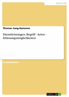 Dienstleistungen: Begriff - Arten - Erfassungsmöglichkeiten - Jung-Hammon, Thomas