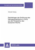Rechtsfragen der Einführung des Wertpapierdarlehens in China aus der Perspektive des deutschen Rechts