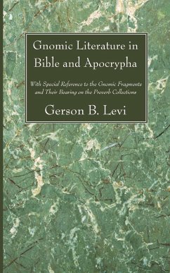 Gnomic Literature in Bible and Apocrypha