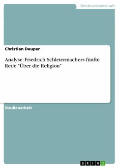 Analyse: Friedrich Schleiermachers fünfte Rede 