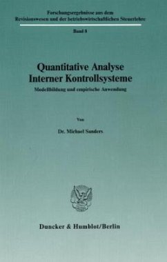 Quantitative Analyse Interner Kontrollsysteme. - Sanders, Michael