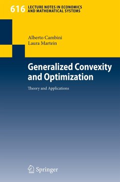 Generalized Convexity and Optimization - Cambini, Alberto;Martein, Laura