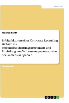 Erfolgsfaktoren einer Corporate Recruiting Website als Personalbeschaffungsinstrument und Ermittlung von Verbesserungspotenzialen bei Siemens in Spanien - Rienth, Melanie