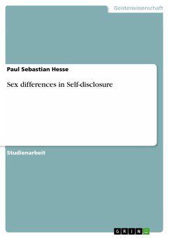 Sex differences in Self-disclosure - Hesse, Paul Sebastian