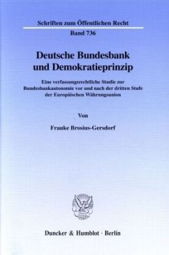 Deutsche Bundesbank und Demokratieprinzip. - Brosius-Gersdorf, Frauke