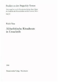 Althethitische Ritualtexte in Umschrift - Neu, Erich