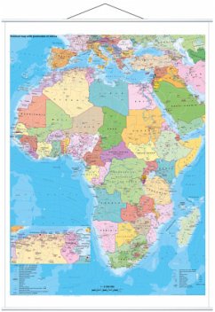Cover Stiefel Wandkarte Großformat Afrika politisch mit Postleitbereichen, englische Ausgabe, mit Metallstäben