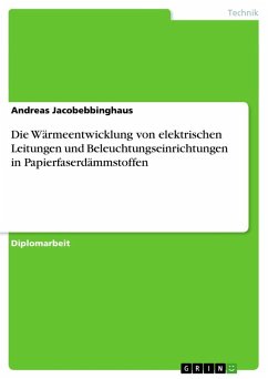 Die Wärmeentwicklung von elektrischen Leitungen und Beleuchtungseinrichtungen in Papierfaserdämmstoffen