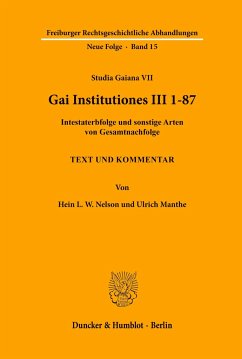 Gai Institutiones III 1 - 87. - Manthe, Ulrich;Nelson, Hein L. W.