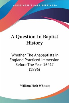 A Question In Baptist History