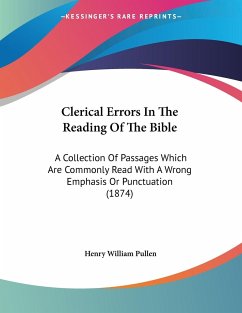 Clerical Errors In The Reading Of The Bible