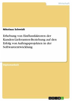 Erhebung von Einflussfaktoren der Kunden-Lieferanten-Beziehung auf den Erfolg von Auftragsprojekten in der Softwareentwicklung - Schmidt, Nikolaus