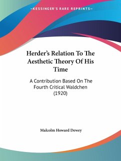 Herder's Relation To The Aesthetic Theory Of His Time