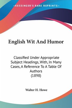 English Wit And Humor - Howe, Walter H.