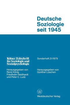 Deutsche Soziologie Seit 1945 - Lüschen, Günther