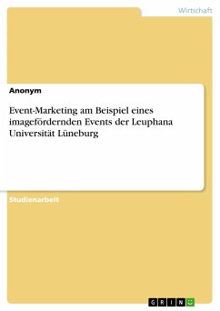 Event-Marketing am Beispiel eines imagefördernden Events der Leuphana Universität Lüneburg - Anonym