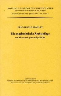 Die angelsächsische Rechtspflege - Stanley, Eric Gerald