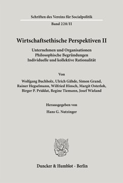 Wirtschaftsethische Perspektiven II. - Nutzinger, Hans G. (Hrsg.)