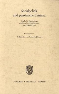 Cover Sozialpolitik und persönliche Existenz.