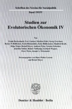 Studien zur Evolutorischen Ökonomik IV. - Lorenz, Hans-Walter / Meyer, Bernd (Hgg.)
