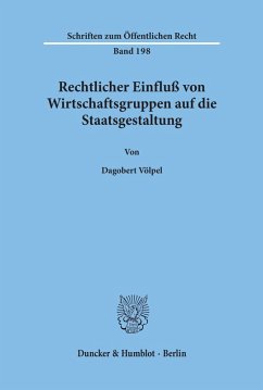 Cover Rechtlicher Einfluß von Wirtschaftsgruppen auf die Staatsgestaltung