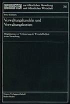 Verwaltungshandeln und Verwaltungskosten - Eichhorn, Peter