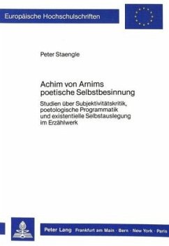 Cover Achim von Arnims poetische Selbstbesinnung